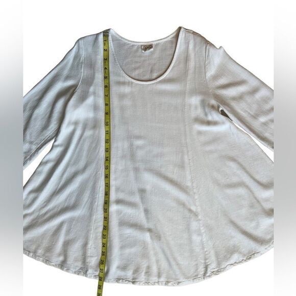 Et’Lois white linen blend A-line swing tunic blouse - Picture 8 of 8
